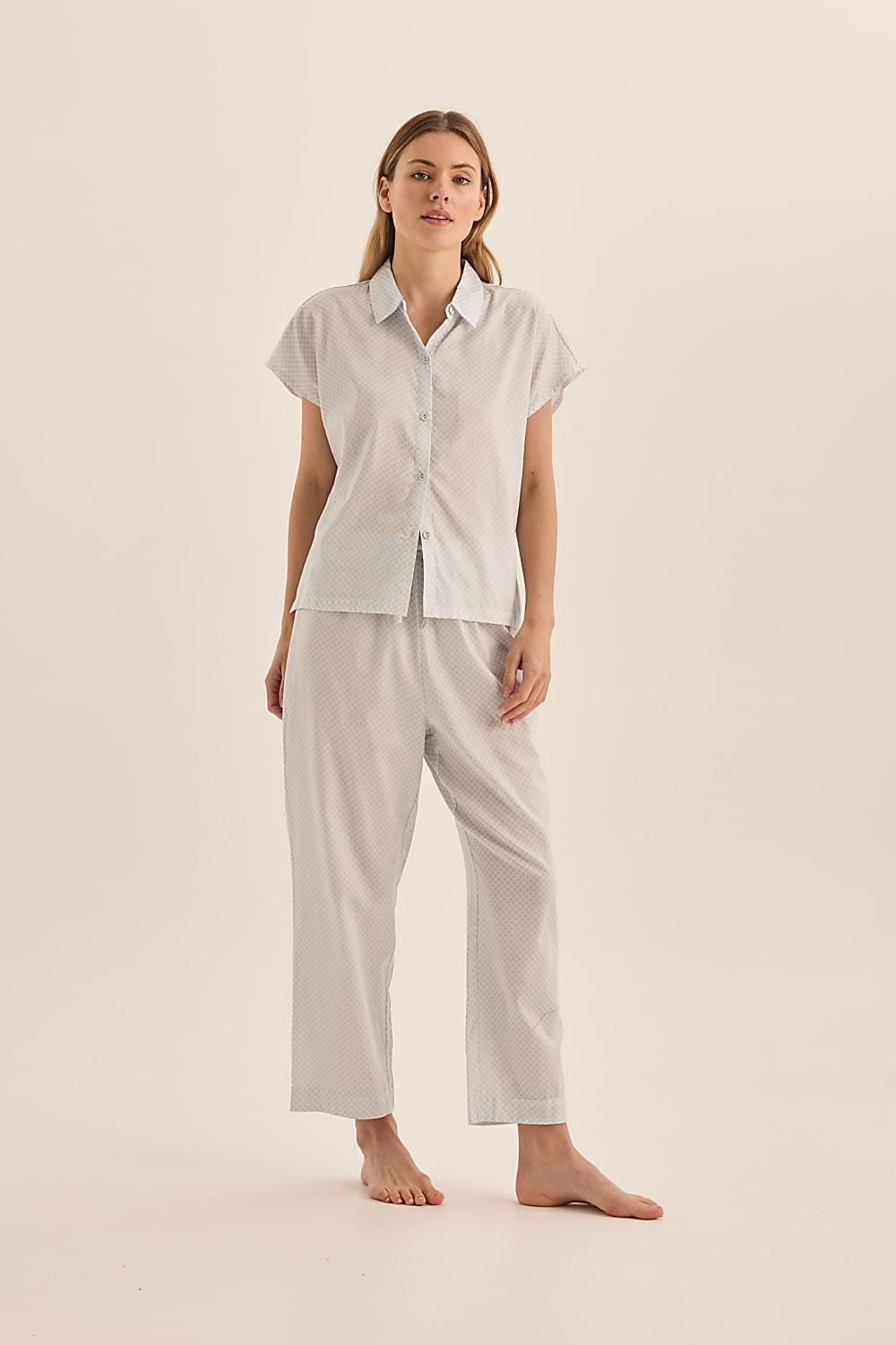 Goldie Blue Diamond Cotton PJ | Gingerlilly Sleepwear