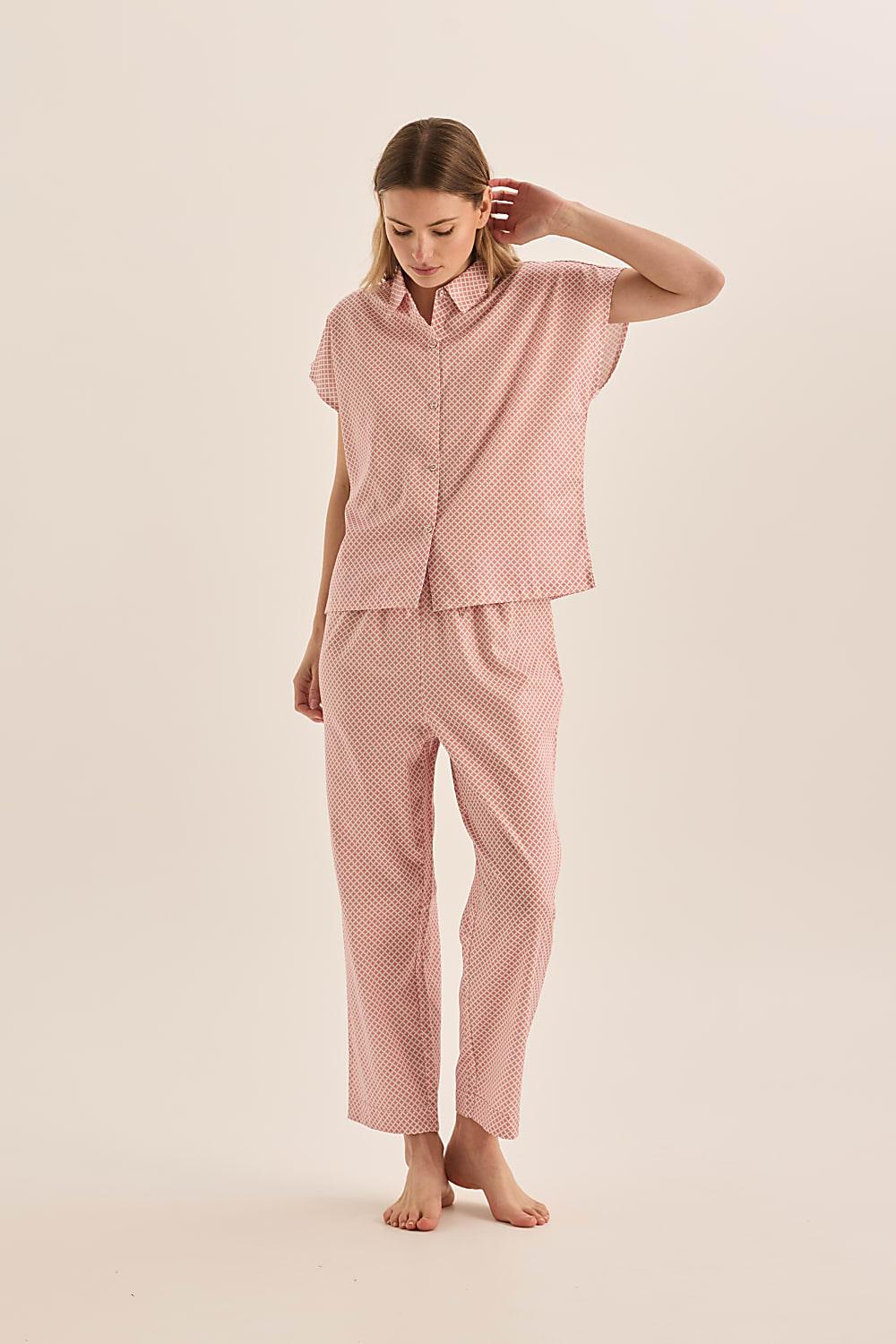 Goldie Pink Diamond Cotton PJ | Gingerlilly Sleepwear