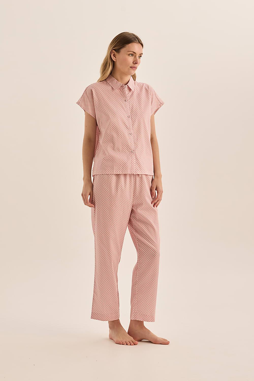 Goldie Pink Diamond Cotton PJ | Gingerlilly Sleepwear