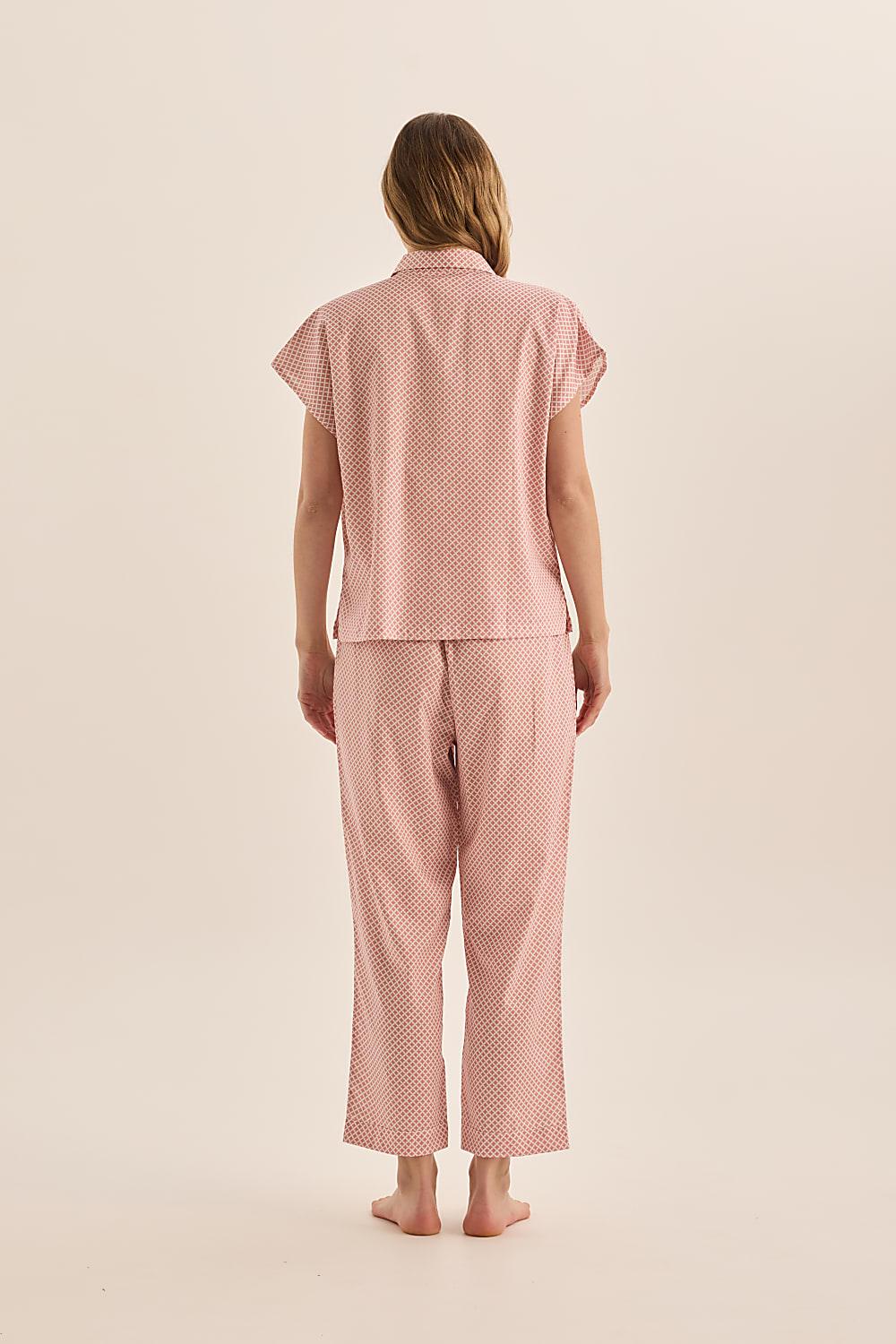 Goldie Pink Diamond Cotton PJ | Gingerlilly Sleepwear