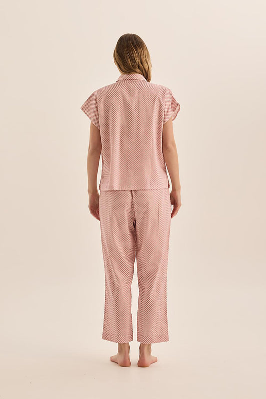 Goldie Pink Diamond Cotton PJ | Gingerlilly Sleepwear