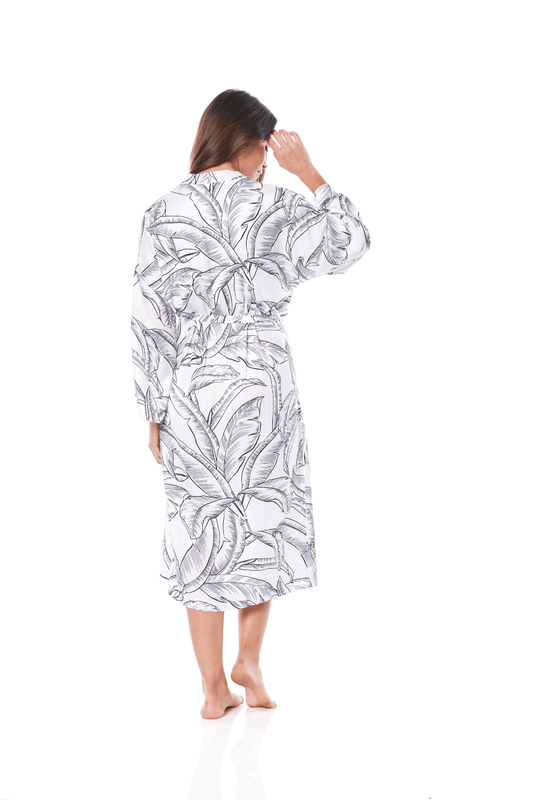 Angie White Black Satin Robe | Gingerlilly Sleepwear