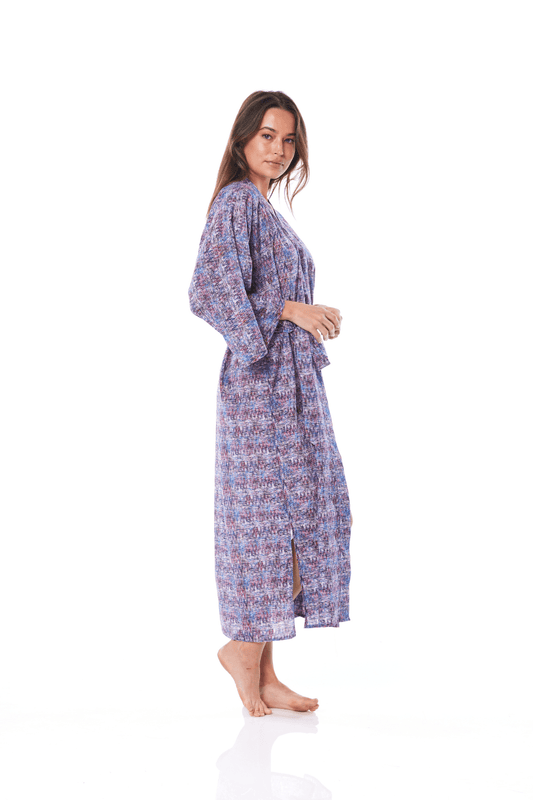 Chantal Cotton Zig Zag Robe | Gingerlilly Sleepwear