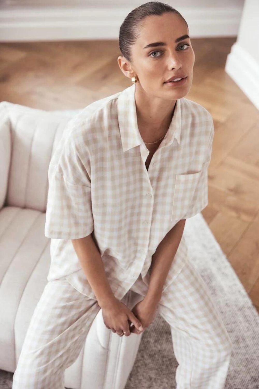 Myra Cotton Check Pj Set