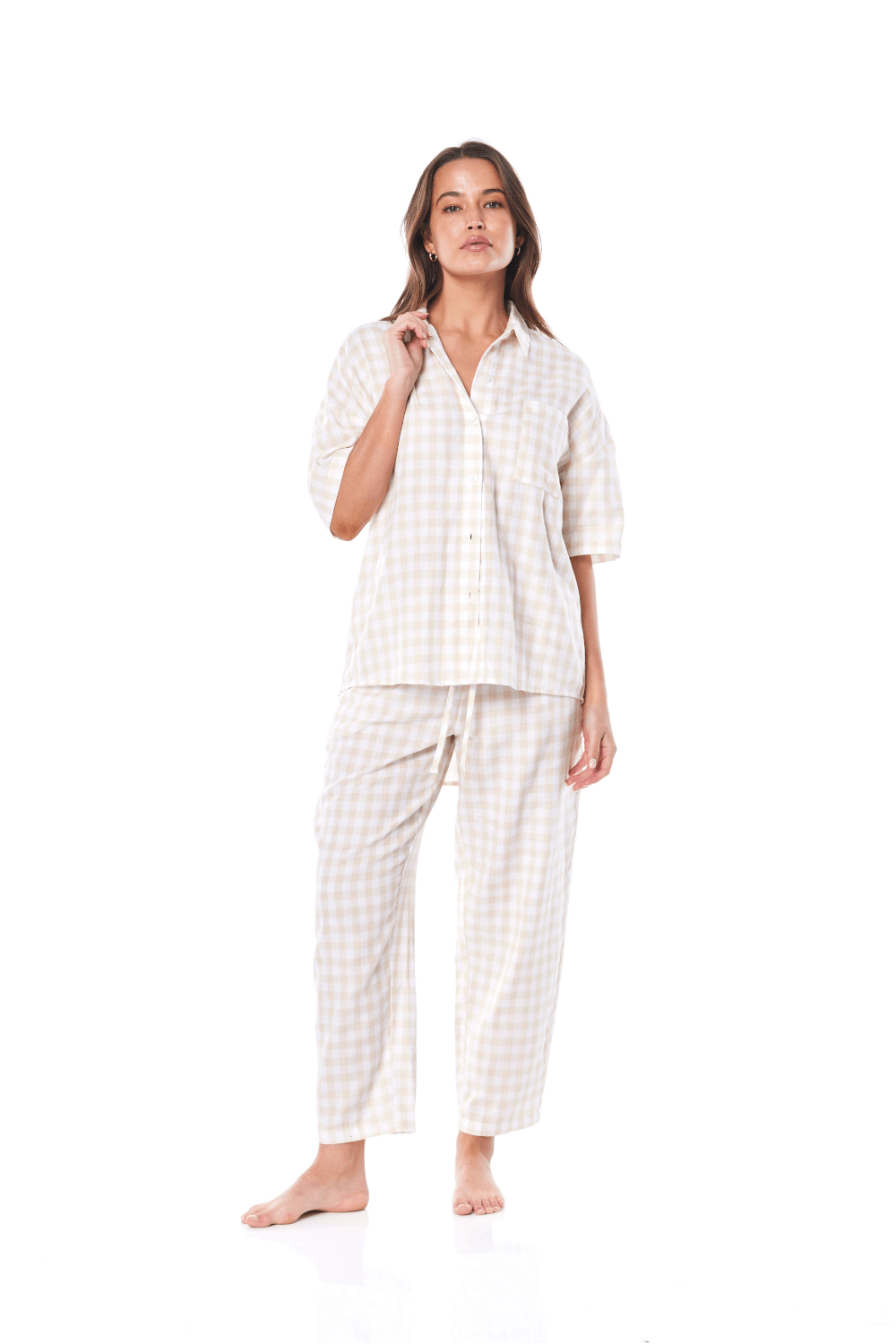 Myra Cotton Check Pj Set