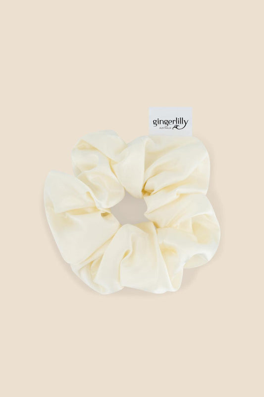 Serene Pure Silk Ivory Scrunchie