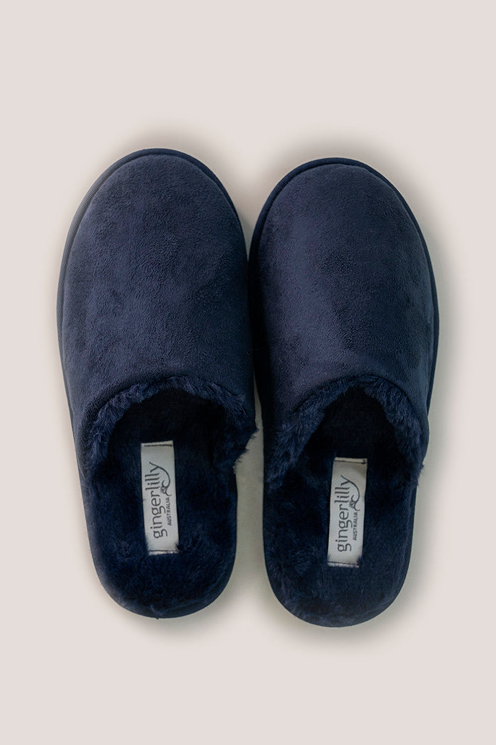 St Moritz Mock Suede Slipper Navy