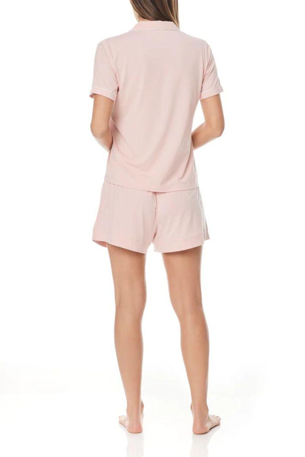 Uela Pink Bamboo Short PJ Set | Gingerlilly Sleepwear