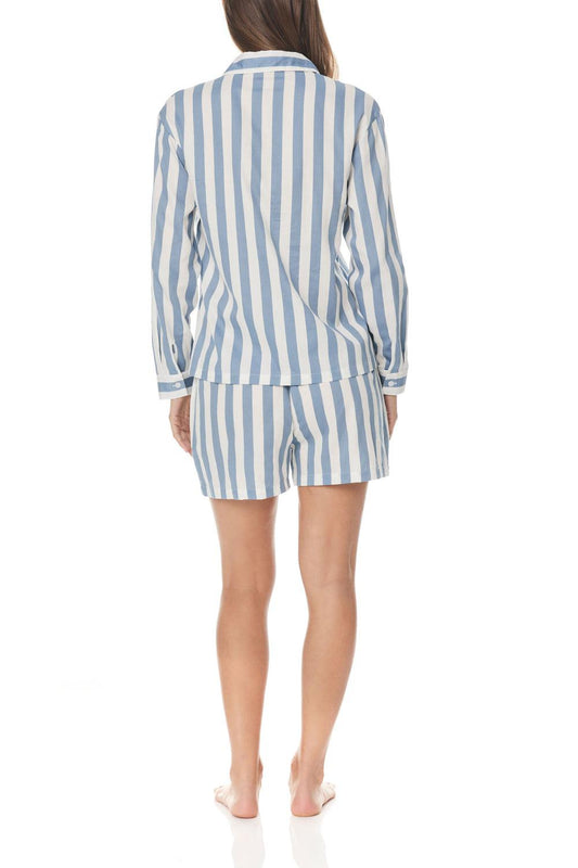 Hailey Cotton Blue Stripe PJ | Gingerlilly Sleepwear