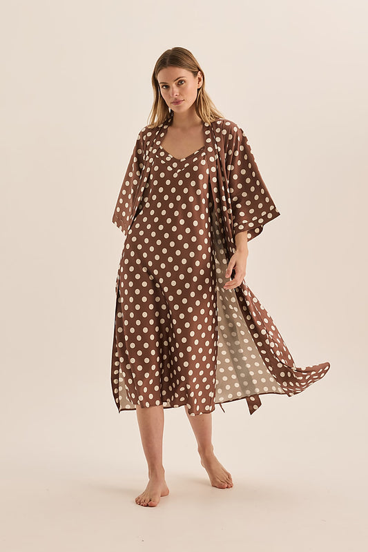 Hannah Brown Spot Nightie | Gingerlilly Sleepwear