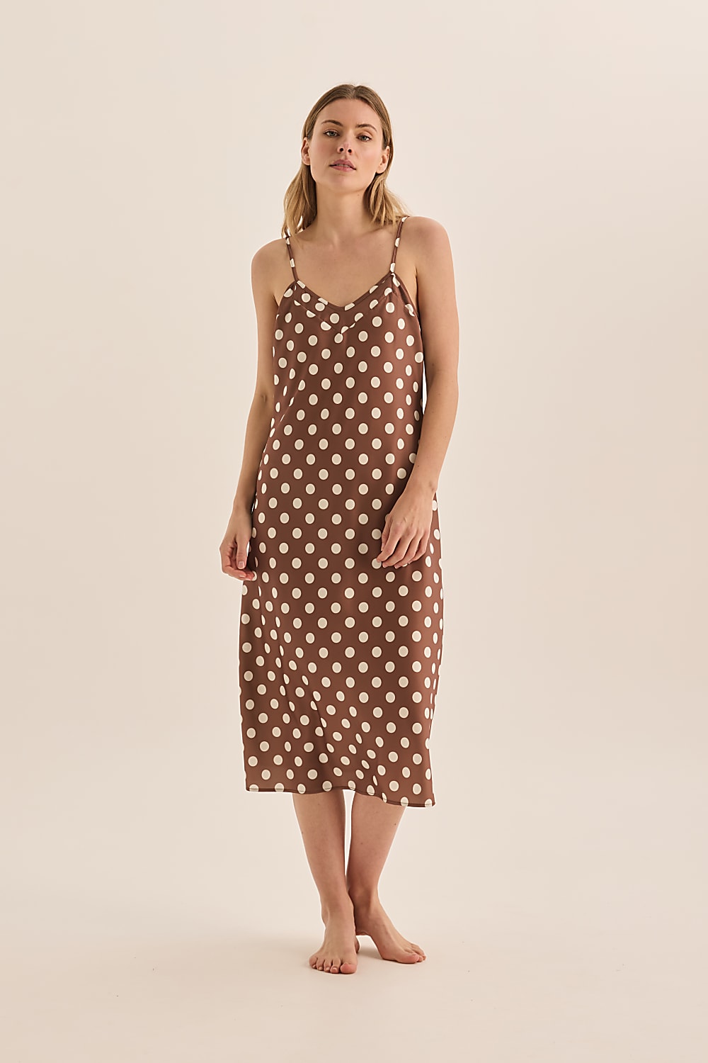 Hannah Brown Spot Nightie | Gingerlilly Sleepwear