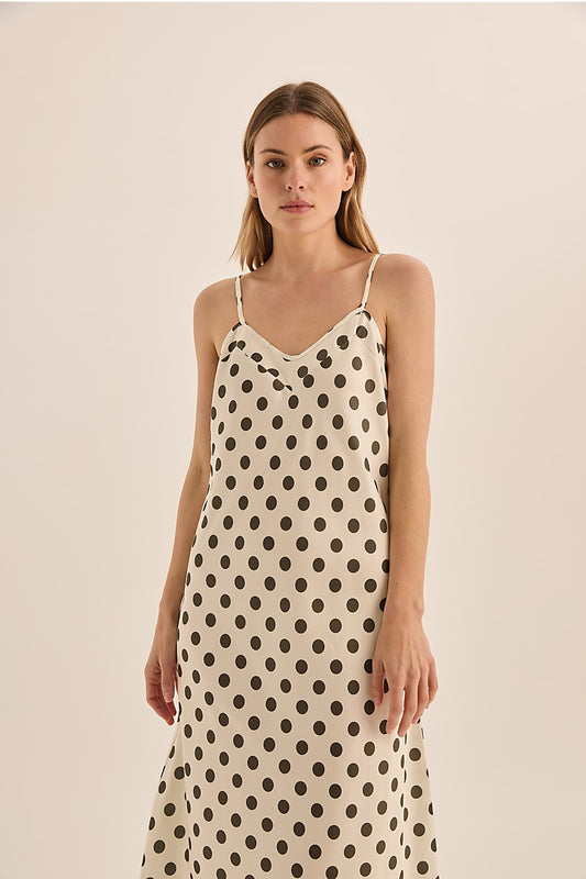 Hannah Olive Spot Nightie | Gingerlilly Sleepwear