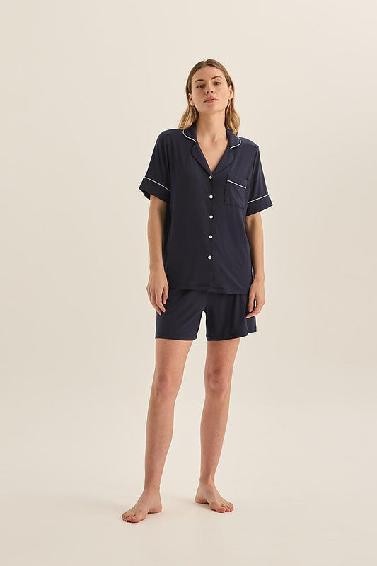 Harper Navy Modal Short PJ Set | Gingerlilly Sleepwear