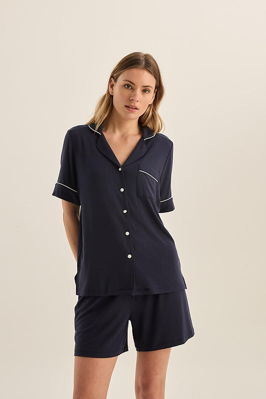 Harper Navy Modal Short PJ Set | Gingerlilly Sleepwear