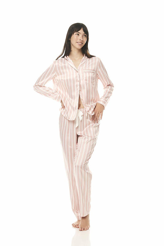 Harriet Pink White Stripe PJ | Gingerlilly Sleepwear