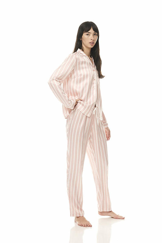 Harriet Pink White Stripe PJ | Gingerlilly Sleepwear