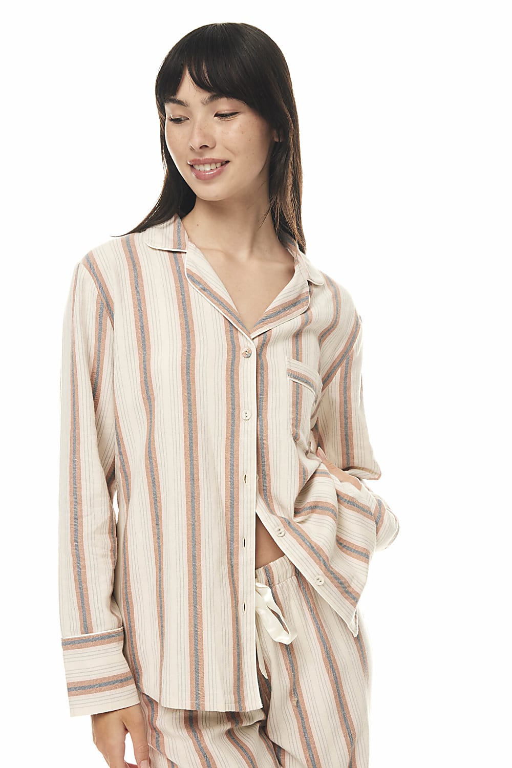 Iliana Tan Stripe Cotton Pj