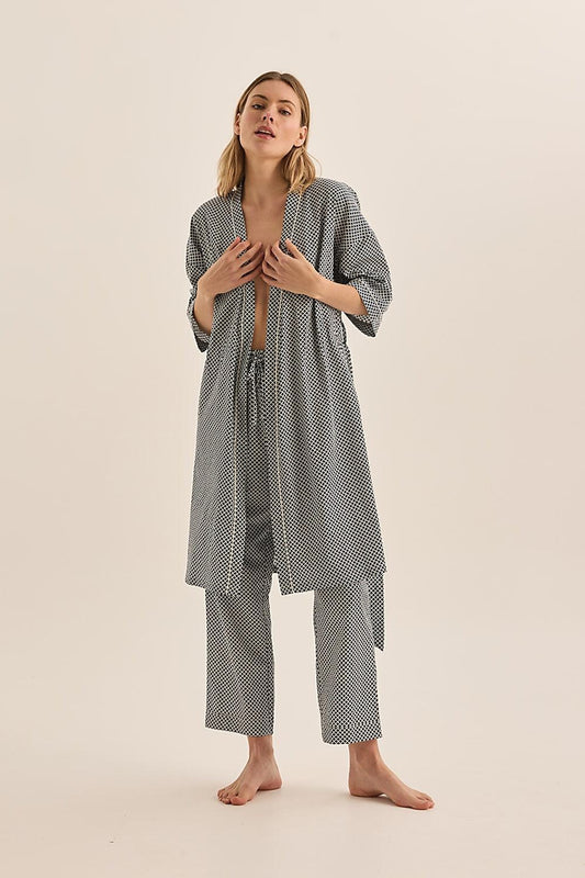 Goldie Navy Diamond Cotton PJ | Gingerlilly Sleepwear