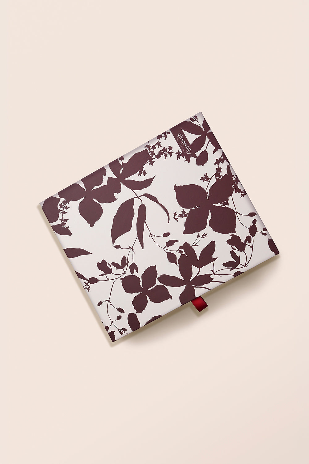 Ivy Silky Satin PJ set burgundy packaging box.