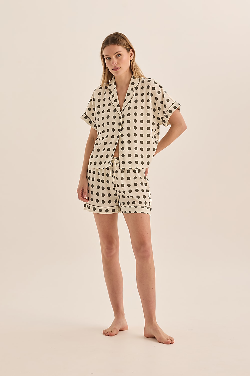 Jillian Olive Spot Short Set | Gingerlilly Sleepwear