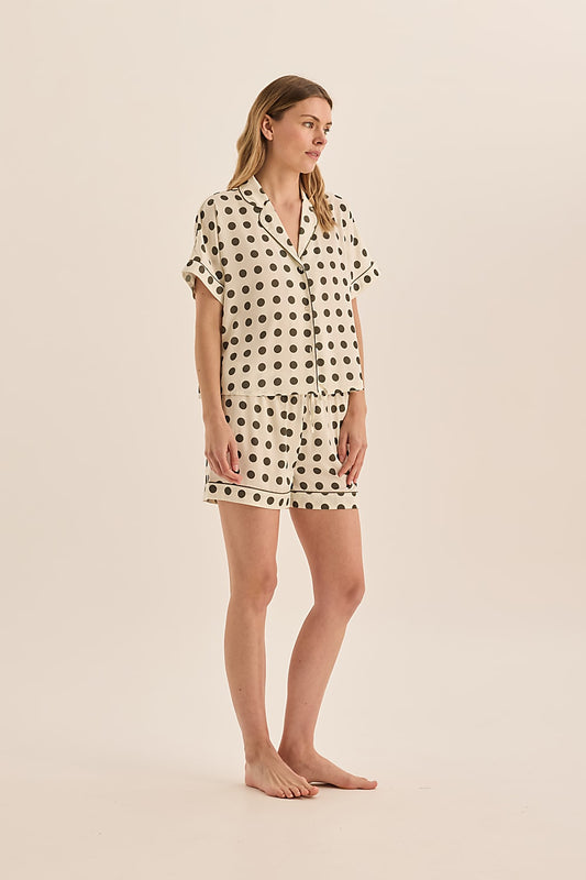 Jillian Olive Spot Short Set | Gingerlilly Sleepwear