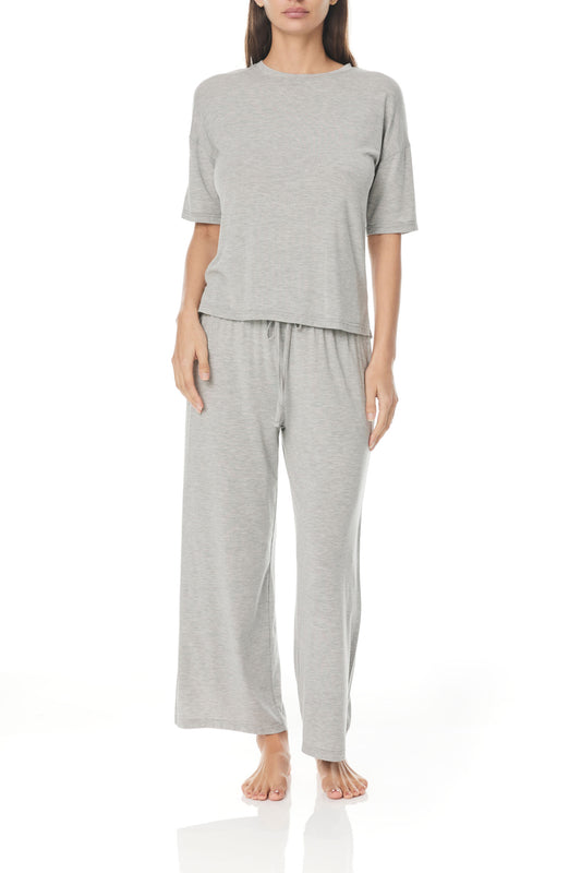 Jules Grey Wide Leg Modal PJ | Gingerlilly Sleepwear