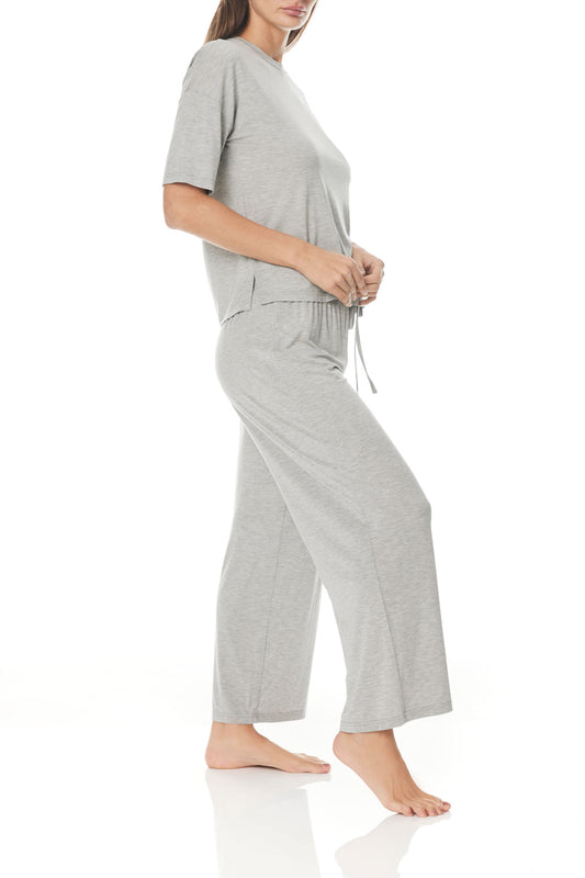 Jules Grey Wide Leg Modal PJ | Gingerlilly Sleepwear