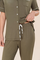 Gingerlilly Jenna Bamboo Long PJ Set - Olive - Detail