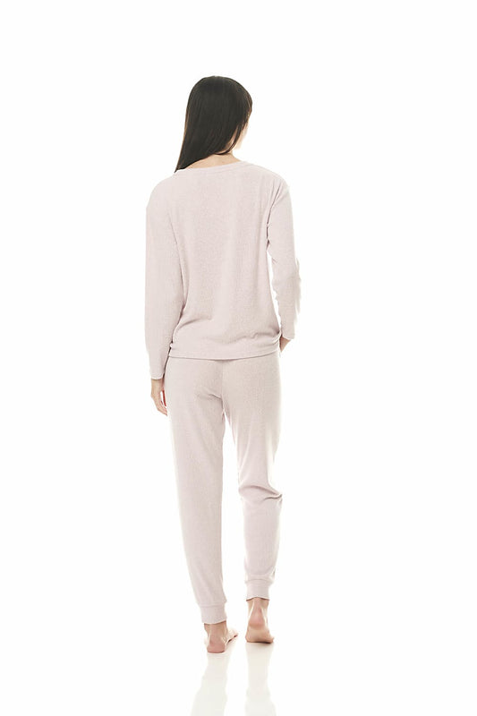 Kendall Pink Ribbed Pj Set