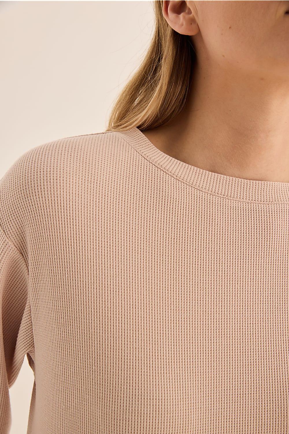 Gingerlilly Sleepwear | Lainey Beige Waffle Pyjama Set