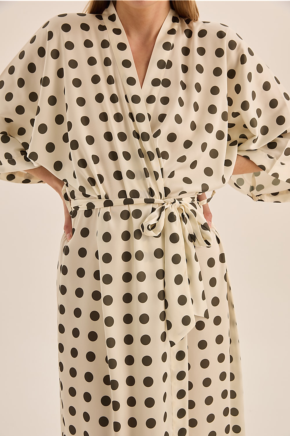 Lana Olive Spot Robe | Gingerlilly Sleepwear