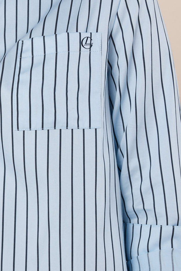 Gingerlilly Lolita Striped Boyfriend Night Shirt - Blue - Detail alt