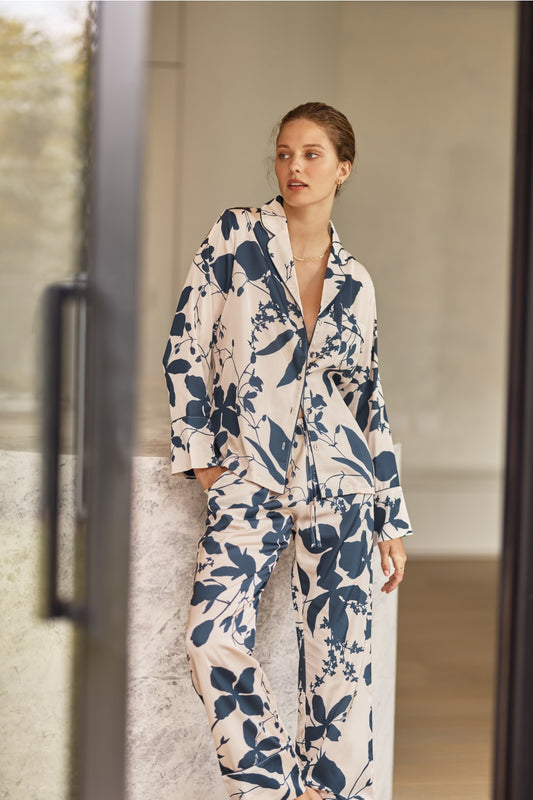 Ivy Botanical Satin Pyjama Set | Luxury Women's Sleepwear by Gingerlilly