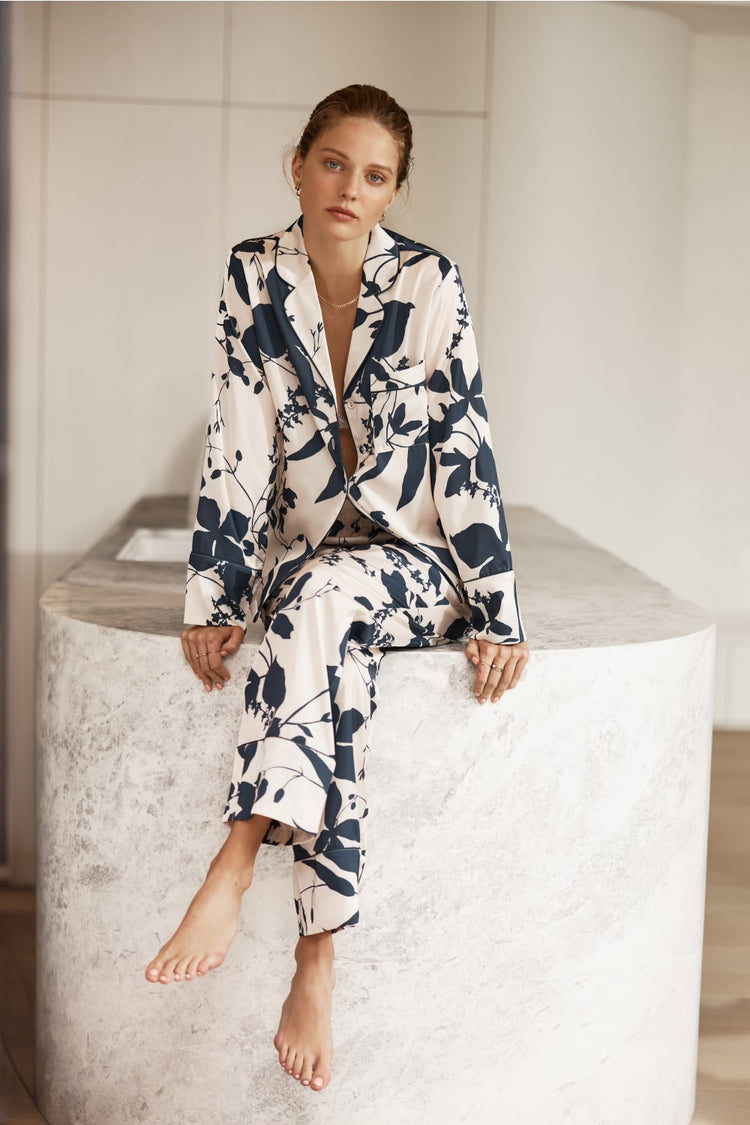 Ivy Botanical Satin Pyjama Set | Luxury Women's Sleepwear by Gingerlilly