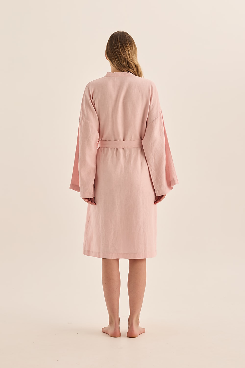 Mia Pink Linen Robe | Gingerlilly Sleepwear