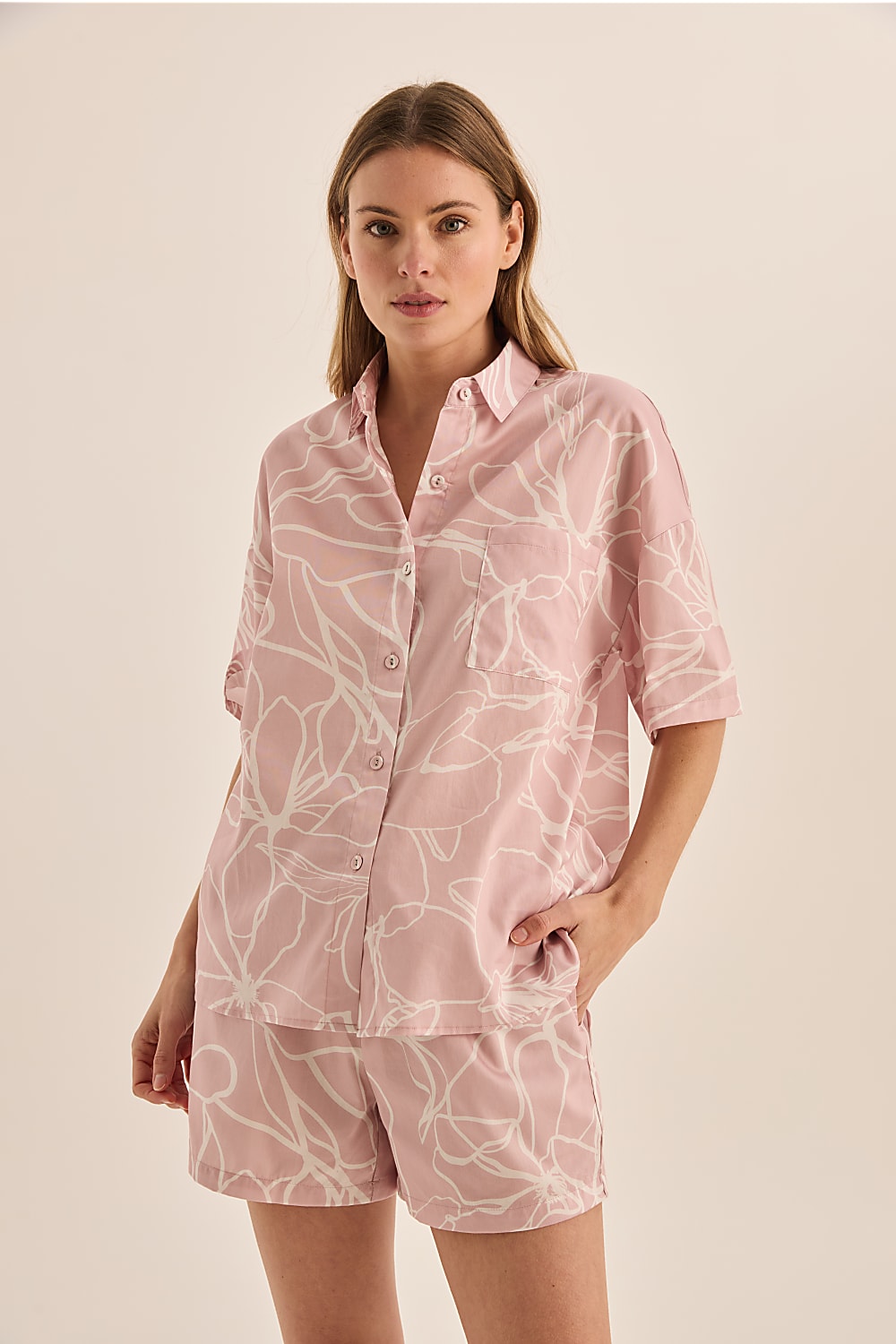 Milana Pink Cotton Floral PJ | Gingerlilly Sleepwear