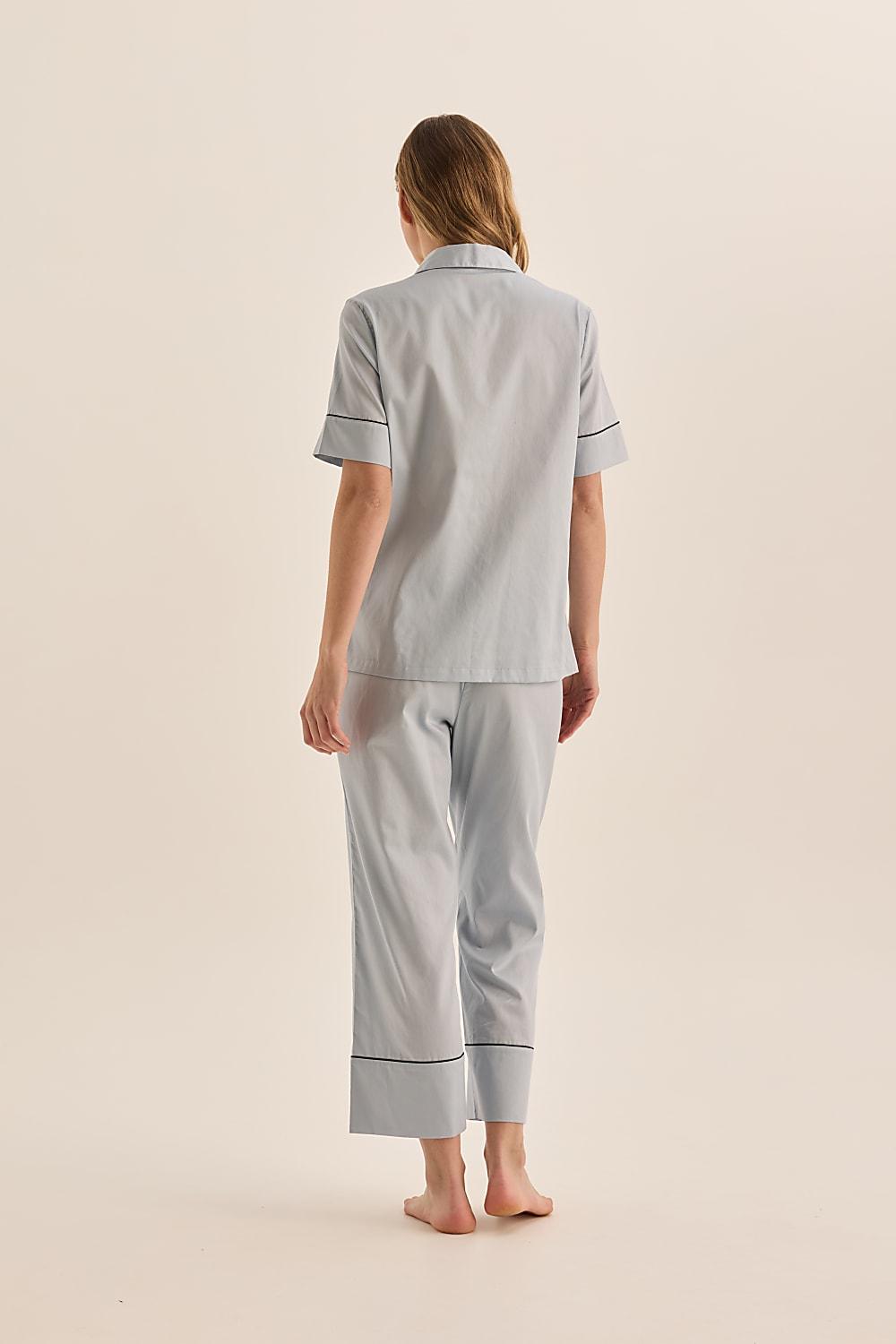 Molly Blue Double Piping Pyjama Set | Gingerlilly Sleepwear