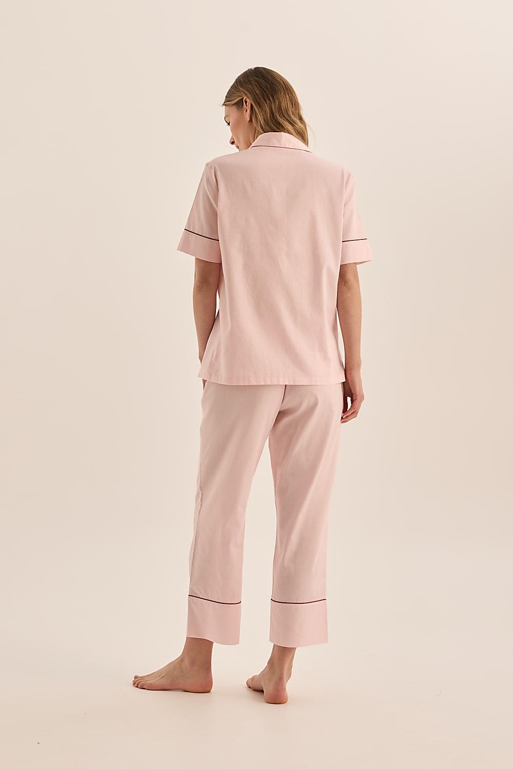 Molly Pink Double Piping Pyjama Set | Gingerlilly Sleepwear