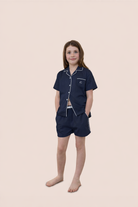Gingerlilly Mini Camilla Cotton Short PJ Set - Navy - Front