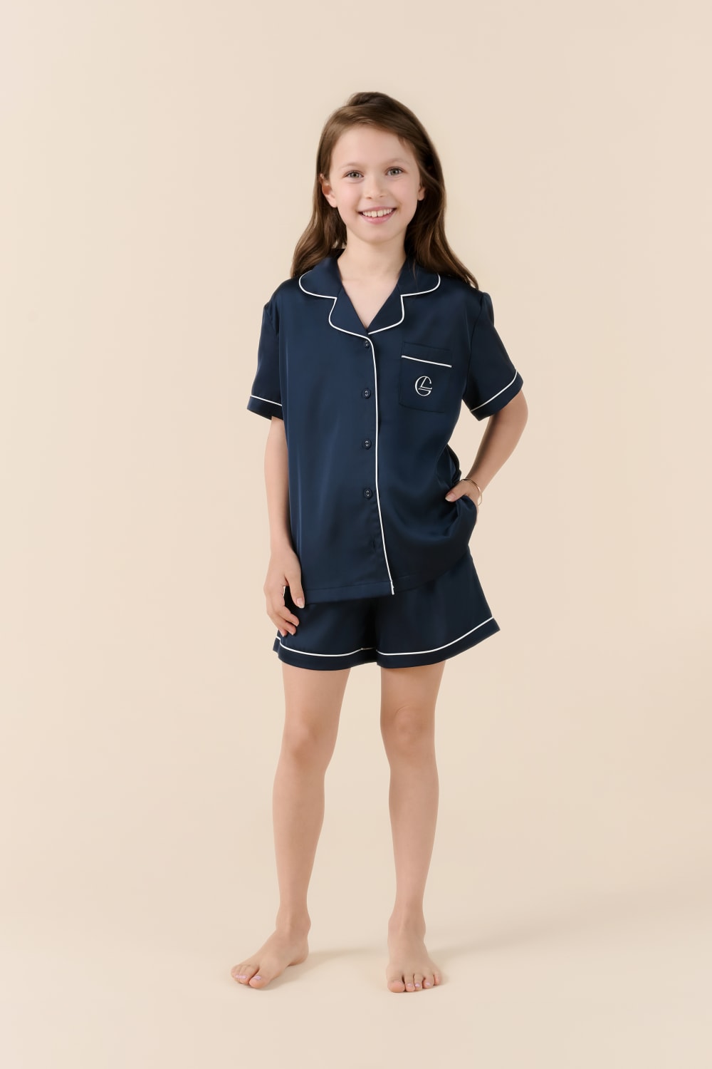 Mini Sonia Silky Satin Short PJ Set