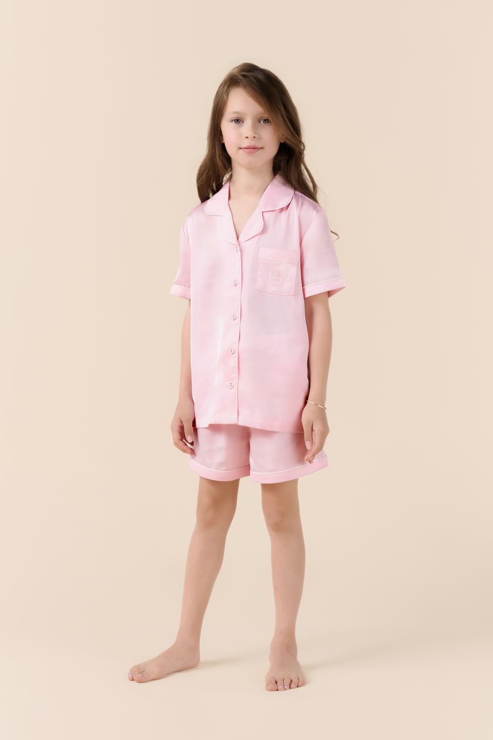 Mini Sonia Silky Satin Short PJ Set