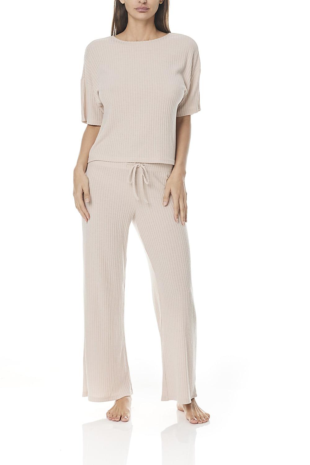 Narelle Beige Wide Leg Pj