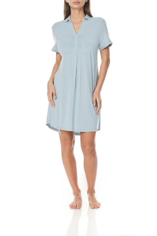 Norah Blue Haze Modal Nightie | Gingerlilly Sleepwear