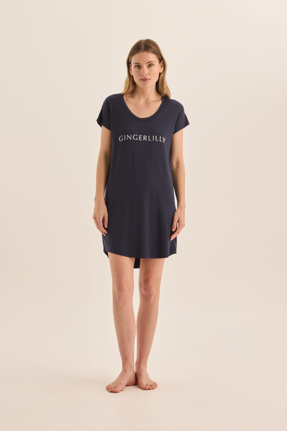 Nova Navy Bamboo Nightie | Gingerlilly Sleepwear