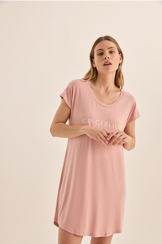 Nova Pink Bamboo Nightie | Gingerlilly Sleepwear