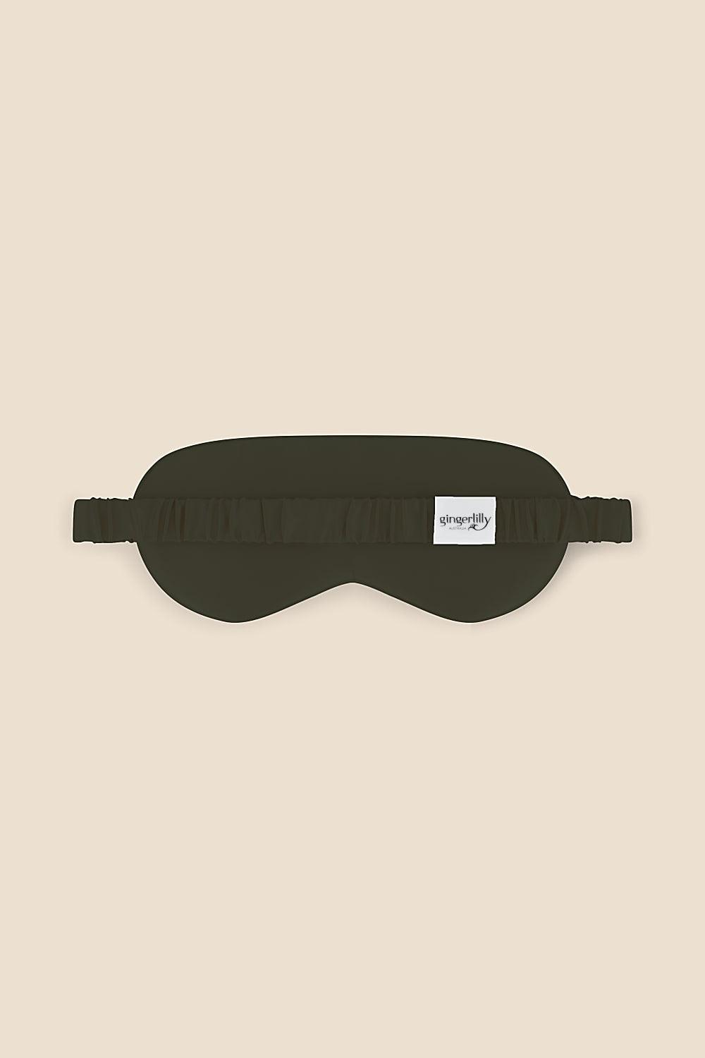 Opulent Olive Pure Silk Eyemask | Gingerlilly Accessories