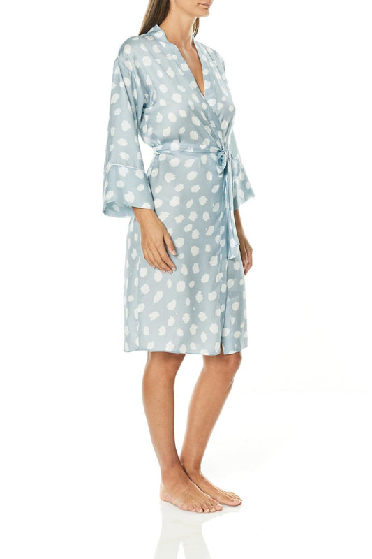 Raine Blue Geo Spot Robe | Gingerlilly Sleepwear