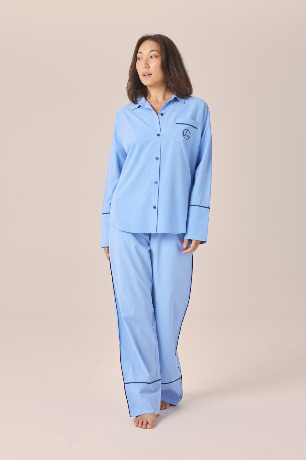 Gingerlilly Stevie Long PJ Pants - Blue - Front