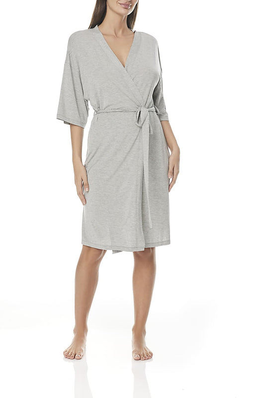 Tavia Grey Bamboo Robe | Gingerlilly Sleepwear