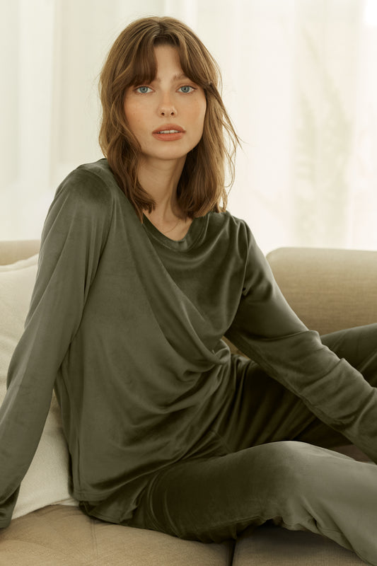 Thea Velour Long Lounge Set
